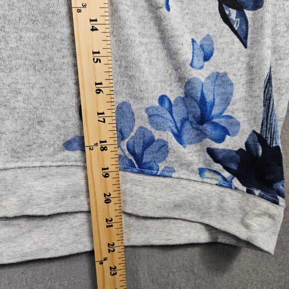 Zyia Active Shirt Floral Women's 2XL Boxy Yoga Gray Blue Long Sleeve - Picture 4 of 6